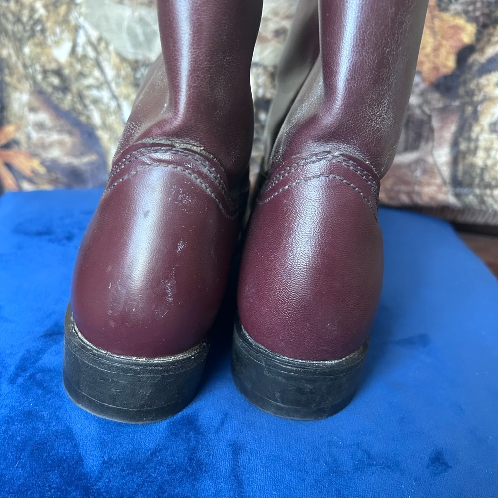 Vintage Rodeo Drive Women’s Size 6.5 Burgundy Leather Cowboy Boots EUC - Picture 3 of 7
